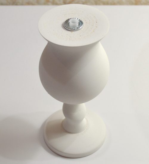 Белый подсвечник под малую свечу, 14 см