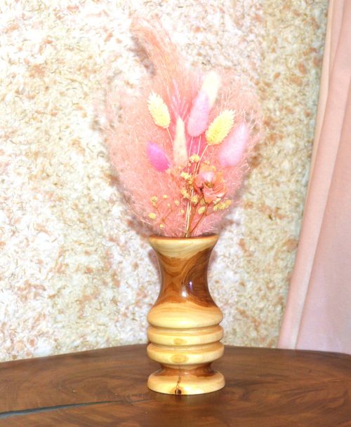 Ваза из яблони под сухие цветы, 13 см